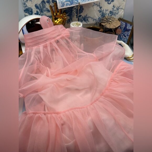 🆕 SIMKHAI 🧿 NWT Beaux Tiered Babydoll Mini Dress, Ballet Pink - Sz US 6 - Picture 16 of 16